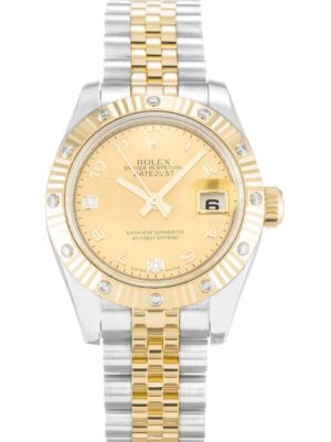 Replica Rolex Lady-Datejust 26mm Champagne Dial 179313