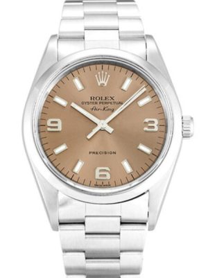 Replica Rolex Air-King 34mm Salmon Dial 14000