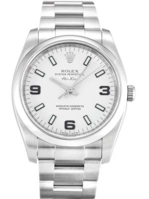 Replica Rolex Air-King 34mm White Dial 114200