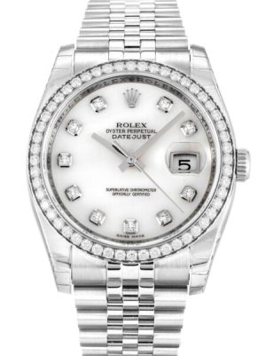 Replica Rolex Datejust 36mm Mother of Pearl - White Dial 116244