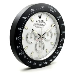 Rolex Wall Clock – DAYTONA WHITE DIAL BLACK BEZEL | Affordable Elegance