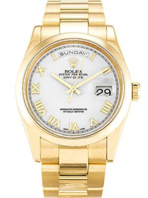 Replica Rolex Day-Date 36mm White Dial 118208